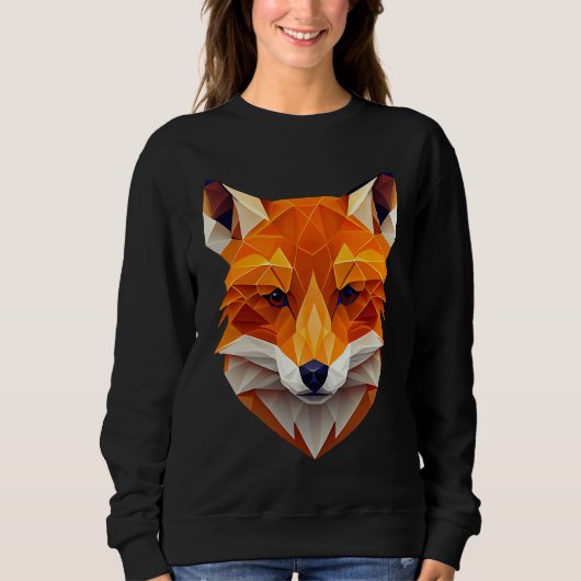 Fox Polygon Wild Animal Wildlife Zookeeper Geomet Trui (Voorkant)