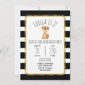 Fox Pompom Stripes Party Kaart (Voorkant)