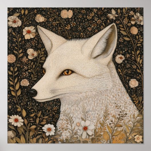 Fox Portrait Art Print Woodland Wall Art (Voorkant)