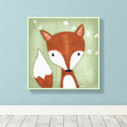 Fox Portrait Canvas Afdruk (Insitu (Houten vloer))