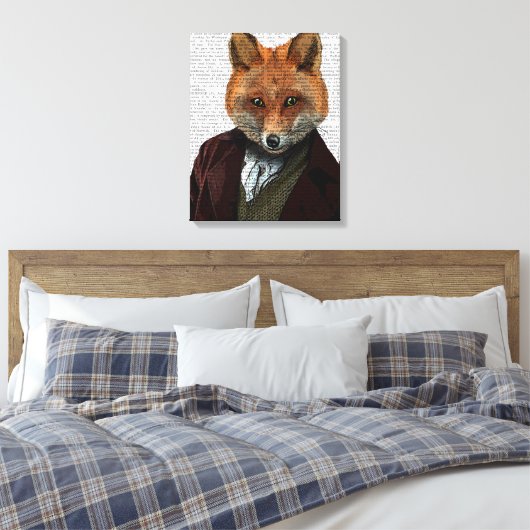 Fox Portrait Canvas Afdruk (Insitu (Slaapkamer))