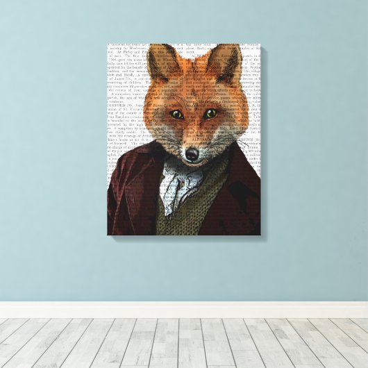 Fox Portrait Canvas Afdruk (Insitu (Houten vloer))