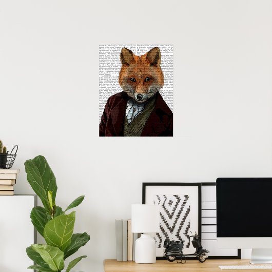 Fox Portrait Poster (Thuiskantoor)