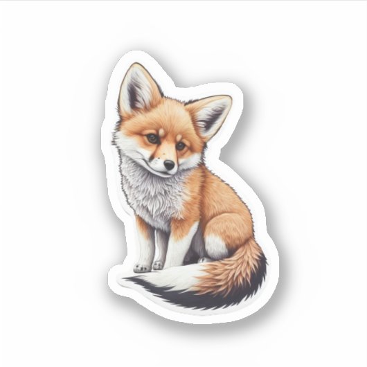 Fox Portrait Sticker (Voorkant)