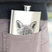 Fox Portrait Wildlife Illustration Hip Flask Heupfles (Voorbeeld)