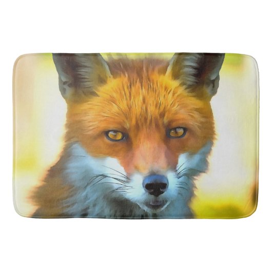 Fox Portret Realistic Wildlife Art Badmat (Voorkant)
