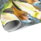 Fox Portret Realistic Wildlife Art Cadeaupapier (Rol Hoek)