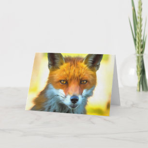 Fox Portret Realistic Wildlife Art Kaart