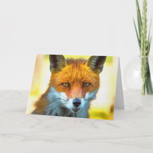 Fox Portret Realistic Wildlife Art Kaart (Voorkant)