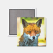 Fox Portret Realistic Wildlife Art Magneet (Voorkant / Achterkant)