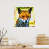 Fox Portret Realistic Wildlife Art Poster (Keuken)