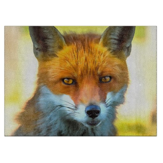 Fox Portret Realistic Wildlife Art Snijplank (Voorkant)