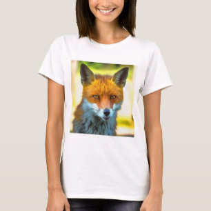 Fox Portret Realistic Wildlife Art T-shirt