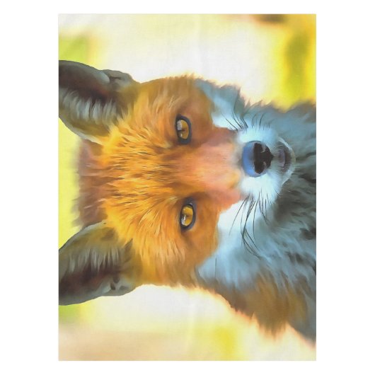 Fox Portret Realistic Wildlife Art Tafelkleed (Voorkant)