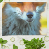 Fox Portret Realistic Wildlife Art Theedoek (Gevouwen)