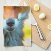 Fox Portret Realistic Wildlife Art Theedoek (Quarter Fold)