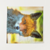 Fox Portret Realistic Wildlife Art Wandkleed (Voorkant (horizontaal))
