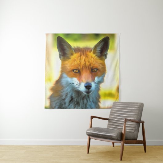 Fox Portret Realistic Wildlife Art Wandkleed (In situ)