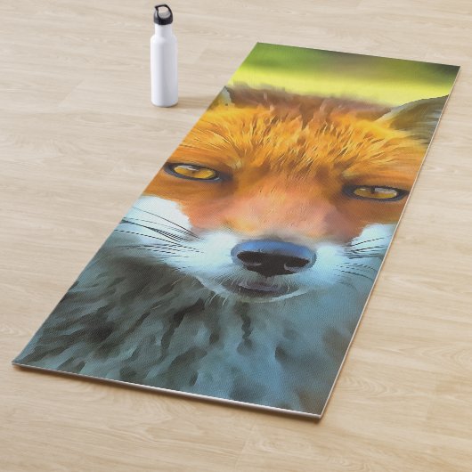 Fox Portret Realistic Wildlife Art Yogamat (In situ)
