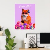 Fox Poster aangepaste tekst Poster (Thuiskantoor)