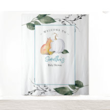 Fox Pumpkin Baby shower Achtergronden Boy