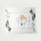 Fox Pumpkin Baby shower achtergronden groen Wandkleed (Voorkant (horizontaal))