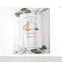 Fox Pumpkin Baby shower achtergronden groen