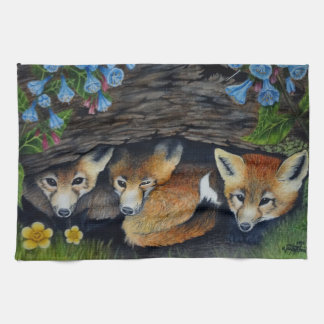 Fox Pups Tea Towel Theedoek