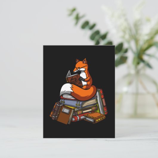 Fox Reading A Book Bedankkaart (Staand voorkant)