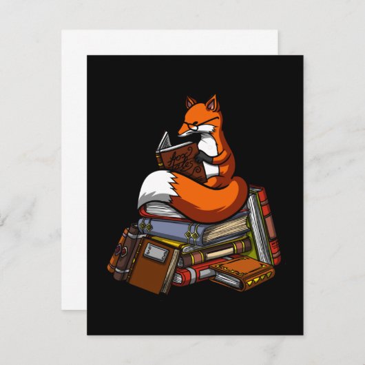 Fox Reading A Book Bedankkaart (Voorkant / Achterkant)