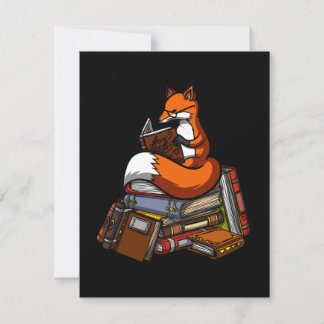 Fox Reading A Book Bedankkaart