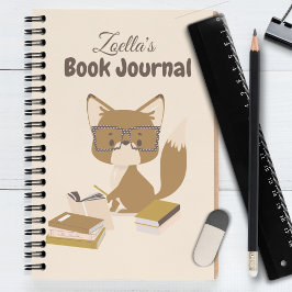 Fox Reading Journal Book Review gepersonaliseerd Notitieboek