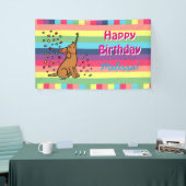 Fox Red Lab Birthday Party Confetti Horizontal Spandoek (Beurs)
