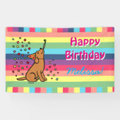 Fox Red Lab Birthday Party Confetti Horizontal Spandoek (Horizontaal)