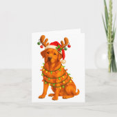 Fox Red Lab Christmas Tree Light Pajama Labrador D Kaart (Voorkant)
