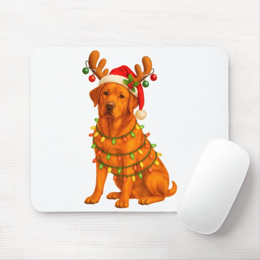 Fox Red Lab Christmas Tree Light Pajama Labrador D Muismat (Met muis)