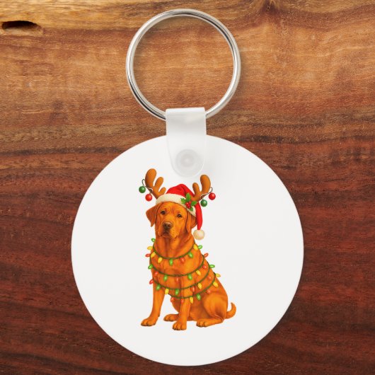 Fox Red Lab Christmas Tree Light Pajama Labrador D Sleutelhanger (Voorkant)
