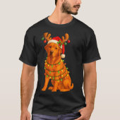 Fox Red Lab Christmas Tree Light Pajama Labrador D T-shirt (Voorkant)
