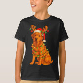 Fox Red Lab Christmas Tree Light Pajama Labrador D T-shirt (Voorkant)