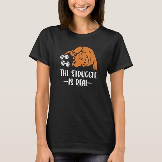Fox Red Lab Exercise The Struggle is Real Labrador T-shirt (Voorkant)