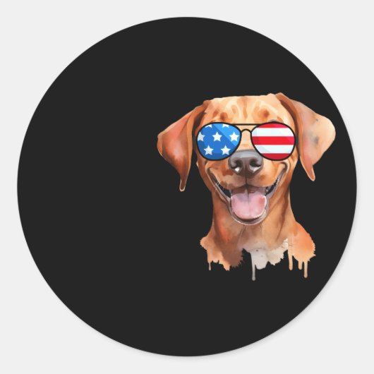Fox Red Lab Mam Vlag Labrador Retriever Ronde Sticker (Voorkant)