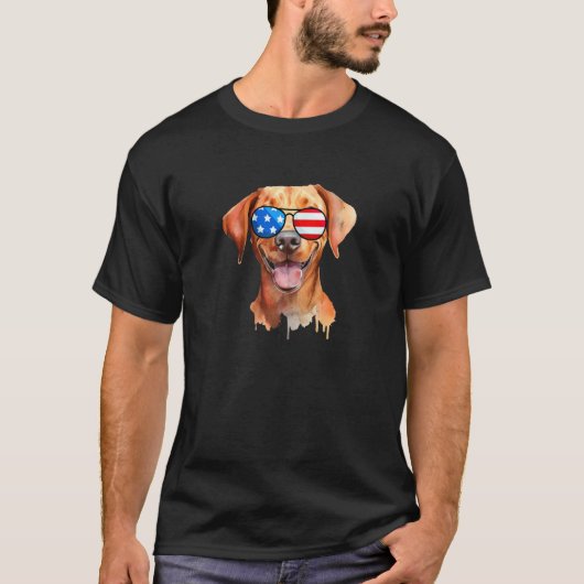Fox Red Lab Mom Dad Flag Labrador Retriever 3 T-shirt (Voorkant)
