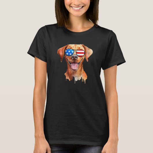 Fox Red Lab Mom Dad Flag Labrador Retriever T-shirt (Voorkant)