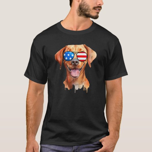 Fox Red Lab Mom Dad Flag Labrador Retriever T-shirt (Voorkant)