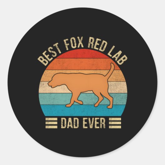 Fox Red Lab Papa Labrador Retriever Ronde Sticker (Voorkant)