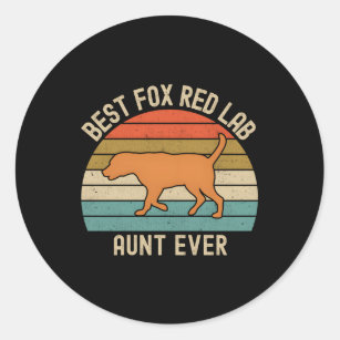 Fox Red Lab Tante Beste ooit Labrador Retriever Ronde Sticker