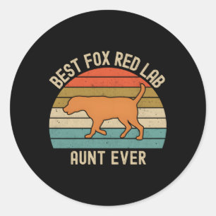 Fox Red Lab Tante Beste ooit Labrador Retriever Ronde Sticker