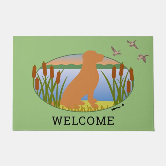 Fox Red Labrador Bird Dog Sunset Ovaal Deurmat (Voorkant)