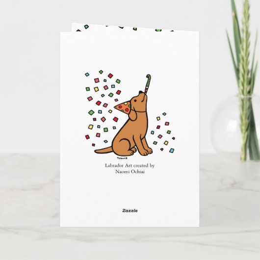 Fox Red Labrador Birthday Party Confetti Kaart (Achterkant)