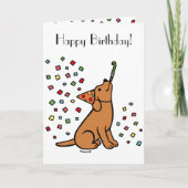 Fox Red Labrador Birthday Party Confetti Kaart (Voorkant)